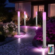 Lampada da terra per esterni dimmerabile con telecomando Lampione da giardino in acciaio inossidabile, cambio colore rgb, 8,5 w 806 lm bianco caldo,
