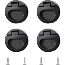Set di 4 Maniglia per Porta Scorrevole Rotonde Maniglie Nascoste per Mobili Armadio Maniglie per Cassetti con Viti - Nero