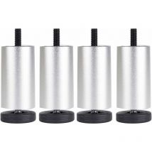 Set di 4 Piedini per Armadio Regolabili 12cm Gambe Tavolo Sostituzioni Piedini per Divano Letto Sedia Argento