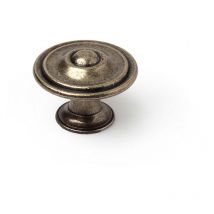 Set 4 pulsanti rotondi per mobili in metallo antico mod.3110 ø35mm. REI