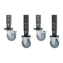 Set di 2 ruote fisse/2 girevoli con d.125mm per banchi da lavoro H.760-1080mm RAU