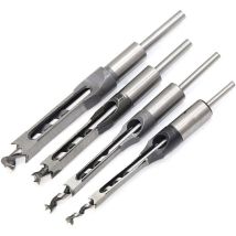 Set Di 4 Scalpelli Per Punte Da Trapano Per Fori Quadrati, Set Di Strumenti Per La Lavorazione Del Legno Con Scalpello Cavo In Acciaio (1/4 -1/2 - 5/