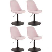 Set di 4 sedie da pranzo Maverick Velvet rosa schwarz