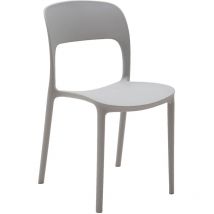 Fashion Commerce - Set di 4 sedie impilabili in polipropilene grigio - Grigio