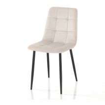 Oresteluchetta - Set di 4 sedie in tessuto effetto velluto beige