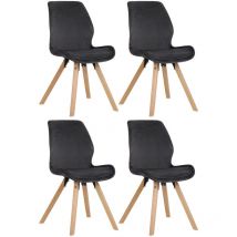 CLP - Set di 4 sedie Luna grigio scuro Velluto