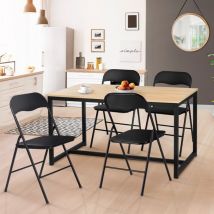 Set di 4 sedie pieghevoli in PU nero KITY