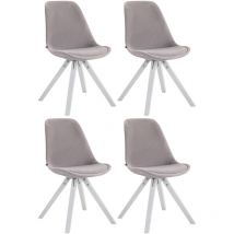 Set di 4 sedie Toulouse Velvet Square grigio weiß