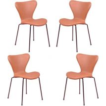 Set di 4 sedie vintage rivestite - Seven - Marrone - Nest Dream