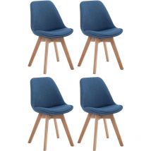 Set di 4 Sedie Visitatore Tessuto Borneo blu natura