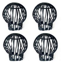 Set di 4 supporti per grondaie, dimensioni ca. 12,4 x 14,5 cm, scarico sul tetto, scarico anti-intasamento nero