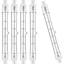 Kcvv - Set di 5 Lampadine alogene R7S 118mm 200W 230V, Lampadina alogena R7S 118mm, Lampadina alogena R7S Lampada alogena dimmerabile per faretti