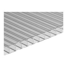 Digiplastics - Set Di 5 Lastre Policarbonato Alveolare Spessore 6 Mm 122.5 X 23.5 Cm Trasparente