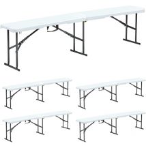 Set di 5 panche pieghevoli per 3 persone