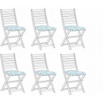 Set di 6 cuscini per sedie da esterno azzurro e bianco 31 x 39 cm Tolve