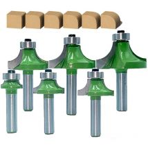 Set di 6 frese a estremità tonda da 8 mm con gambo arrotondato, punte per fresa con raggio ad angolo arrotondato