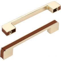 Set di 6 Maniglie Moderne per Mobili Cassetti in Lega di Zinco Maniglia per Porte Guardaroba Armadio con Viti Marrone - 128mm