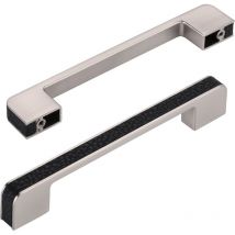 Set di 6 Maniglie Moderne per Mobili Cassetti in Lega di Zinco Maniglia per Porte Guardaroba Armadio con Viti Nero - 128mm