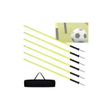 Pali slalom, accessori per allenamento calcio, 1,5 m, set da 6, pali per ostacoli con picchetto e borsa per il trasporto, pali per allenamento,