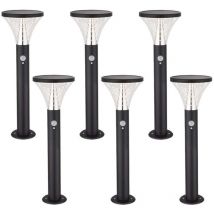 Set di 6 potenti terminali solari benidorm con rilevatore a 3 modalità - H50 cm