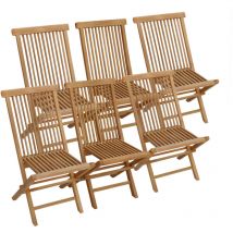 Happy Garden - Set di 6 sedie da giardino in teak lombok