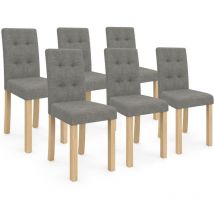 Idmarket - Set di 6 sedie da pranzo imbottite polga grigie