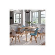 Idmarket - Set di 6 sedie sara in mix cromatico rosa pastello, bianco, grigio chiaro x2, blu x2