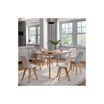 Idmarket - Set di 6 sedie scandinave sara, mix di rosa pastello x2, grigio chiaro x2 e bianco x2