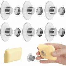 Set di 6 portasapone magnetici con ventose, progettati per essere utilizzati senza forare. Questi portasapone magnetici sono adatti per bagno,
