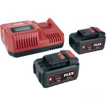 Flex Tools - Set di avviamento per batterie Flex P-Set 55 r, 2x 5,0 Ah/ 18 v + caricatore rapido