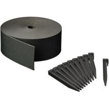 Nature Set Bordatura da Giardino H7,5 cm x 10 m con Picchetti Nero