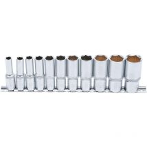Serie di bussole esagonali, profonde 10 mm (3/8') dimensioni in pollici 11 pz.
