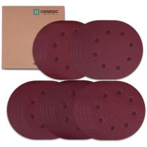 Set di carta abrasiva, 25 pezzi, universale, per levigatrici da parete/soffitto, 180 mm, con chiusura in velcro - Vonroc