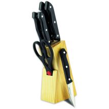 Set Di Coltelli, Set Completo Di 7 Pezzi In Un Blocco Con Supporto Maestro Mr-1400