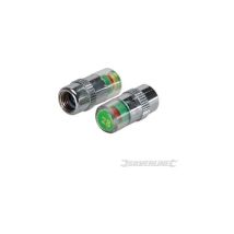 Set Di Copri Tappi Per Pneumatici Silverline 2 Pezzi-1,9 Bar