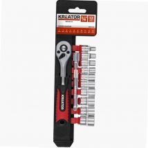 Set di cricchetti 1/4 con bussole 12 pz Kreator