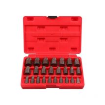 Set di estrattori per viti con esagono incassato multi-scanalatura da 25 pezzi in acciaio al carbonio