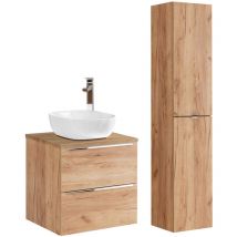 Petits-meubles - Set di mobili da bagno con lavabo April marrone 60cm