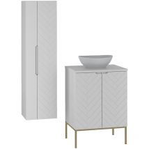 Petits-meubles - Set di mobili da bagno con lavabo Daria bianco 60cm