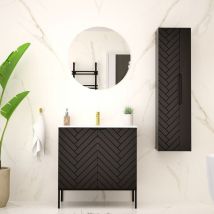 Set di mobili da bagno con lavabo Daria nero 80cm