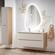 Set di mobili da bagno con lavabo Elora beige e marrone gauche