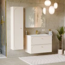 Petits-meubles - Set Di Mobili Da Bagno Con Lavabo Sanae Beige Sabbia 80cm