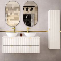 Petits-meubles - Set di mobili da bagno doppio lavabo Lexa bianco 120cm