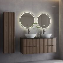 Petits-meubles - Set di mobili da bagno doppio lavabo Siena marrone e nero 120cm