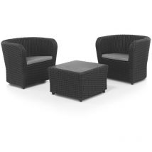 Shaf - Set Turia Garden Furniture Tete Grafito - Bianco