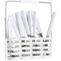 Set Di Posate Géo Da 24 Pezzi Con Supporto, Bianco, Acciaio Inossidabile