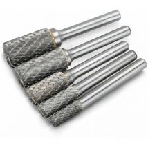 Briday - Per fresatrice 5 pezzi 1/4 pollici doppio taglio in carburo di tungsteno smerigliatrice rotativa con gambo set di punte
