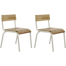 Kidsdepot - Set di Sedie Original in Legno di Mango Bianco 2 pz