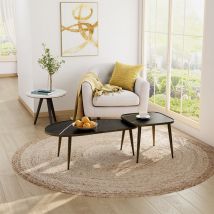 Set di tavolini Manitoba, Nero, 105 x 35 cm 2 parti, Vicco