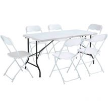 Tavolo e sedie pieghevoli da giardino Set 152cm